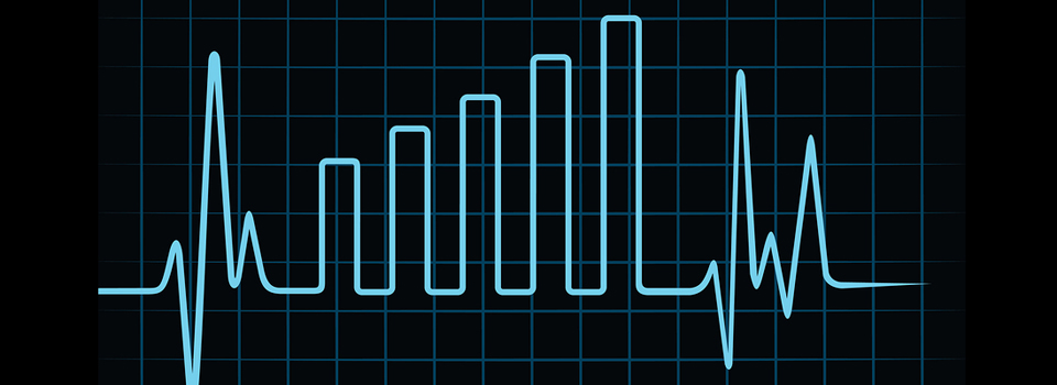 Heartbeat make business graph stock vector
