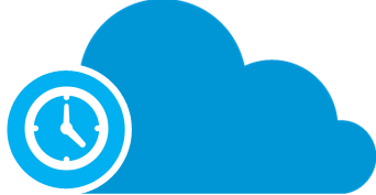 cloud icon with timer blue