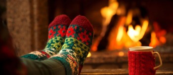 Feet up by the fire - Christmas socks